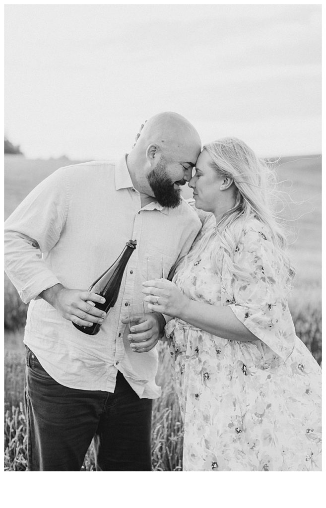 Couple shot in black and white