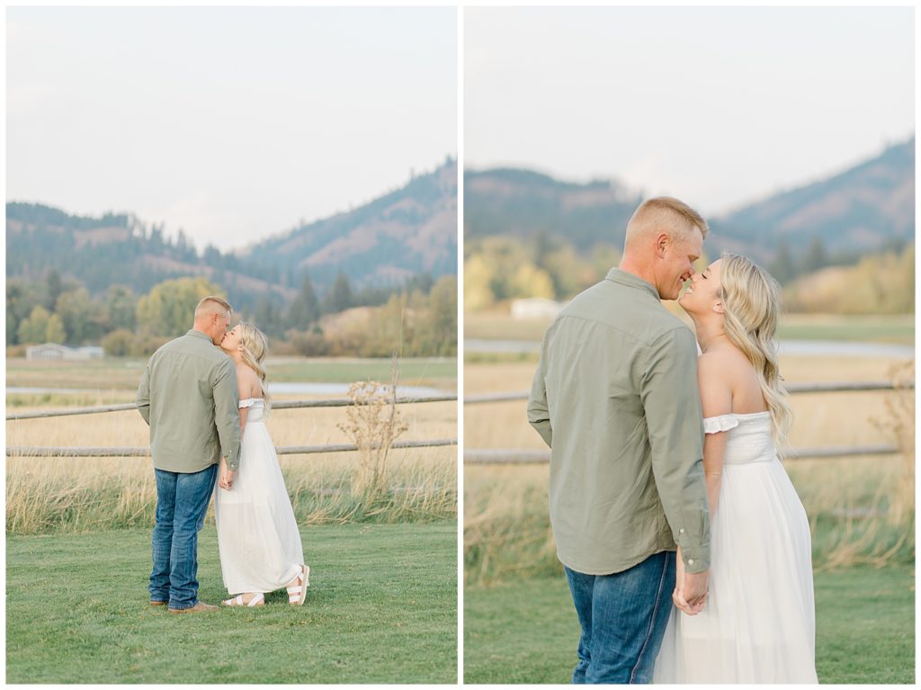 couple share a kiss with Mountain View